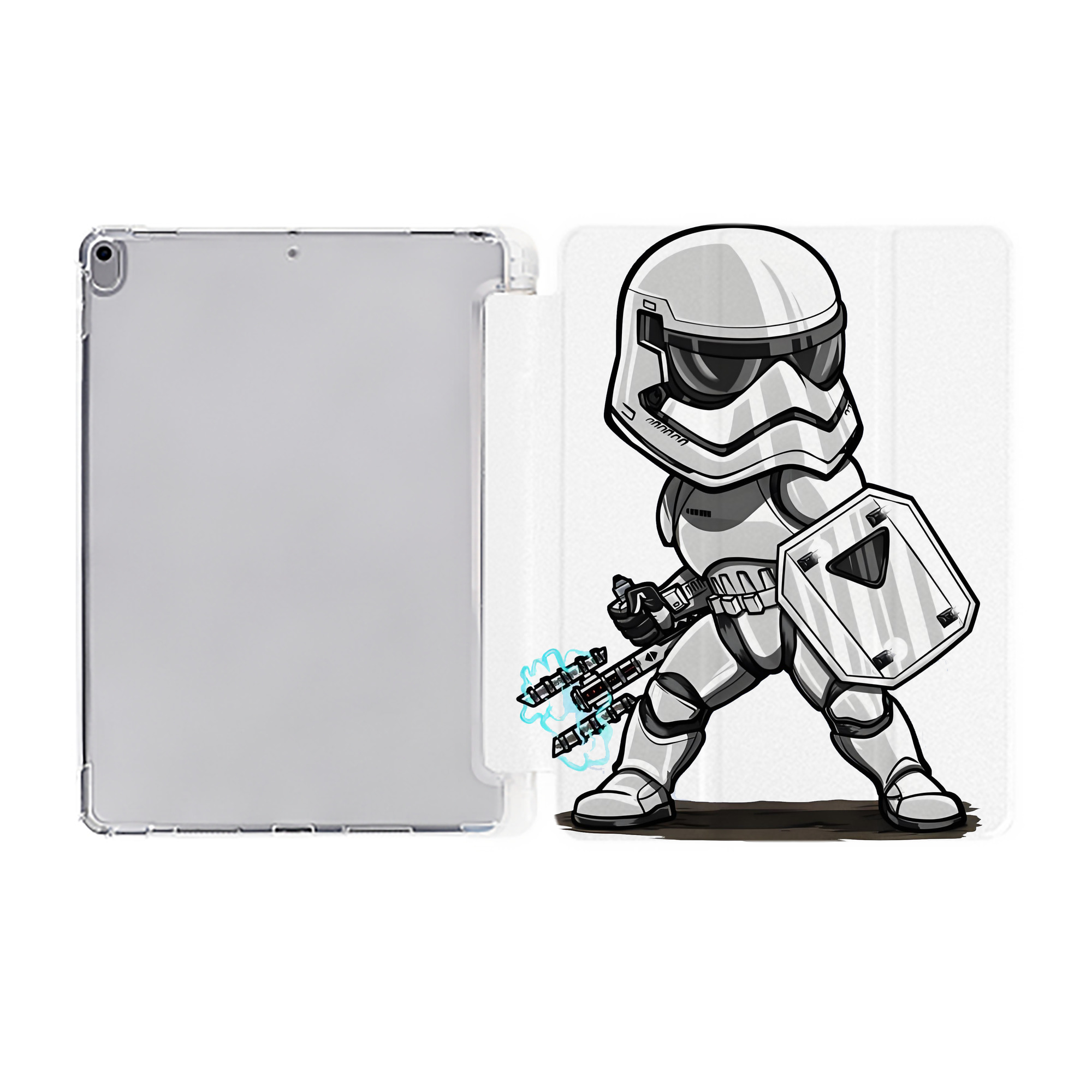 （画像用） スター・ウォーズ Star Wars IPad ケース ペン収納付き 三つ折りスタンド PUレザー×シリコン 対応機種9.5/10.5/10.9インチ
